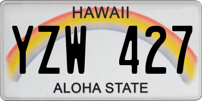 HI license plate YZW427