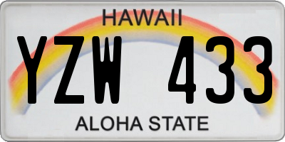 HI license plate YZW433