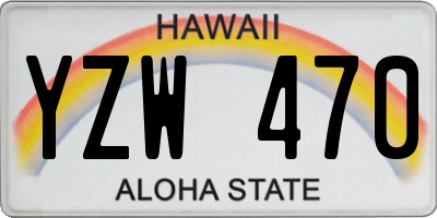HI license plate YZW470
