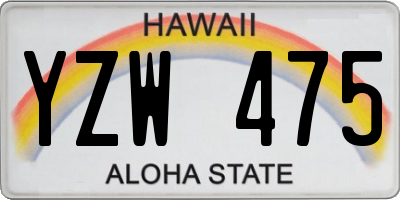 HI license plate YZW475