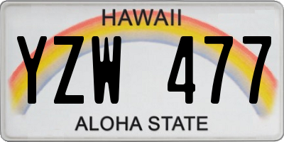 HI license plate YZW477