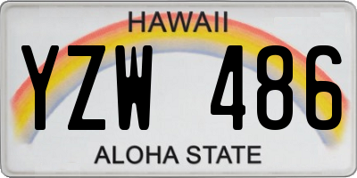 HI license plate YZW486