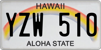 HI license plate YZW510