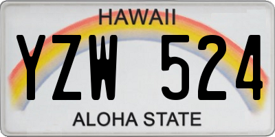 HI license plate YZW524