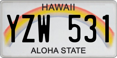 HI license plate YZW531
