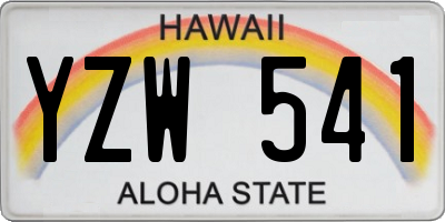 HI license plate YZW541