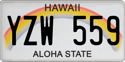 HI license plate YZW559