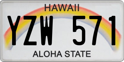HI license plate YZW571