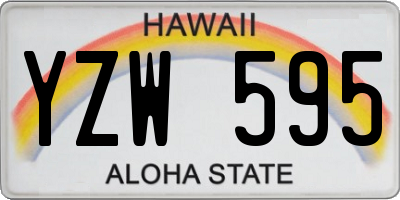HI license plate YZW595