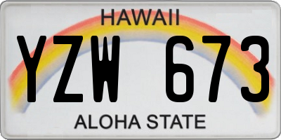 HI license plate YZW673