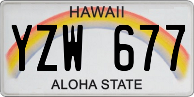 HI license plate YZW677