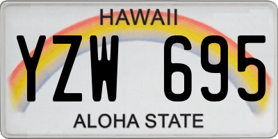 HI license plate YZW695