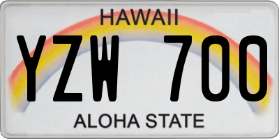 HI license plate YZW700