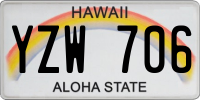 HI license plate YZW706