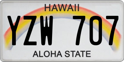HI license plate YZW707
