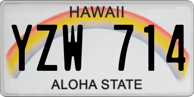 HI license plate YZW714