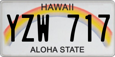 HI license plate YZW717