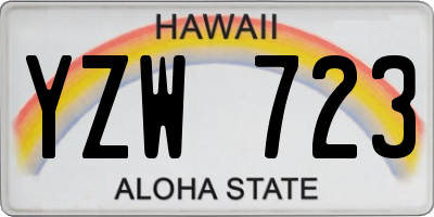 HI license plate YZW723
