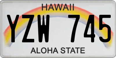 HI license plate YZW745