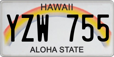 HI license plate YZW755