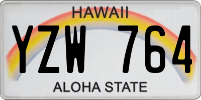 HI license plate YZW764