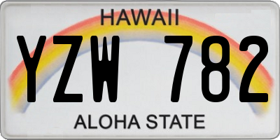 HI license plate YZW782