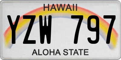 HI license plate YZW797