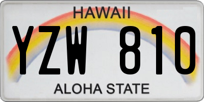 HI license plate YZW810