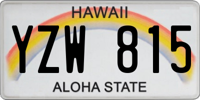 HI license plate YZW815