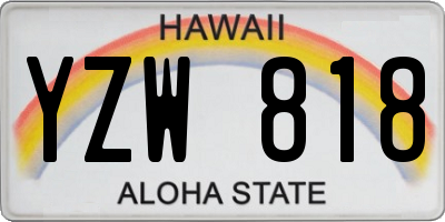 HI license plate YZW818