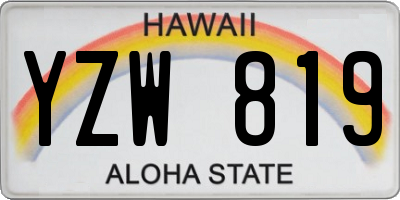HI license plate YZW819