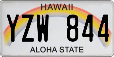 HI license plate YZW844