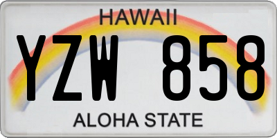 HI license plate YZW858