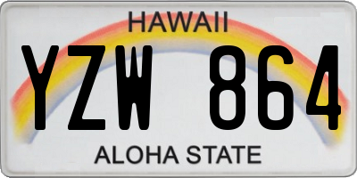 HI license plate YZW864
