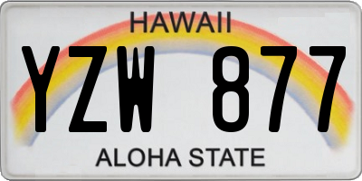 HI license plate YZW877