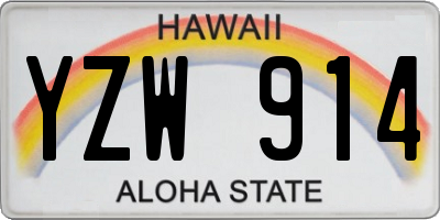 HI license plate YZW914