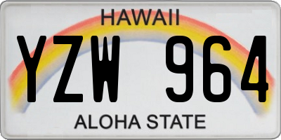 HI license plate YZW964