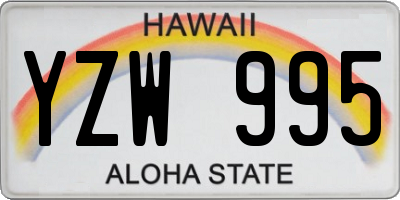 HI license plate YZW995