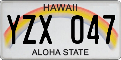 HI license plate YZX047