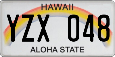 HI license plate YZX048