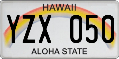 HI license plate YZX050