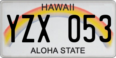 HI license plate YZX053