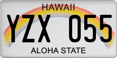 HI license plate YZX055