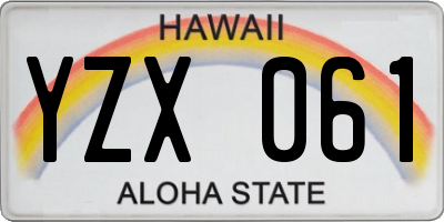 HI license plate YZX061