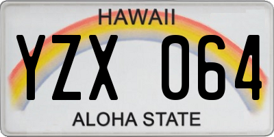 HI license plate YZX064