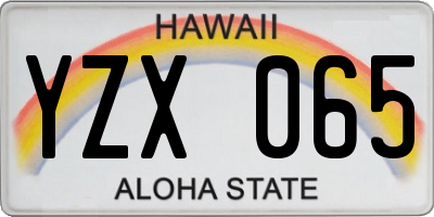 HI license plate YZX065