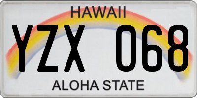HI license plate YZX068