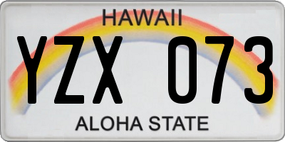 HI license plate YZX073