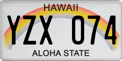 HI license plate YZX074
