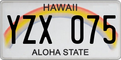 HI license plate YZX075